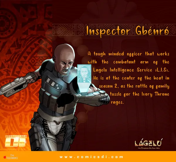 Inspector Gbénró, Character card · Lagelu · Oluwaferanmi Iyiola
