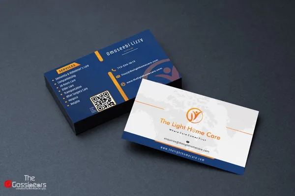 The Light Home Care, Business cards · Oluwaferanmi Iyiola