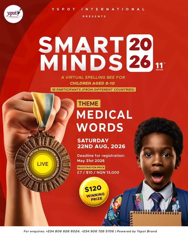 Smart Minds 2026, Event poster · Yspot International · Oluwaferanmi Iyiola