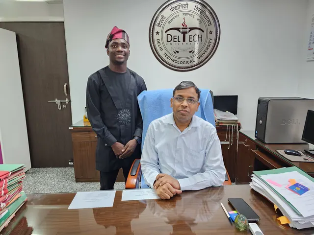 With the Vice Chancellor and DTU leadership · Oluwaferanmi Iyiola