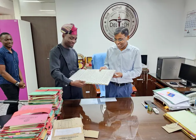 With the Vice Chancellor and DTU leadership · Oluwaferanmi Iyiola