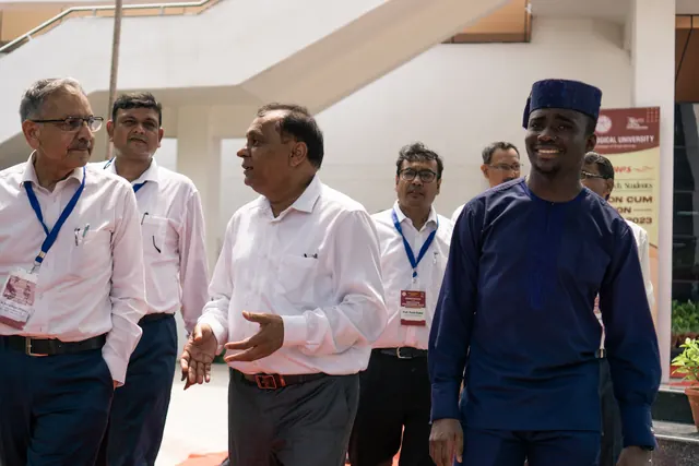 With the Vice Chancellor and DTU leadership · Oluwaferanmi Iyiola