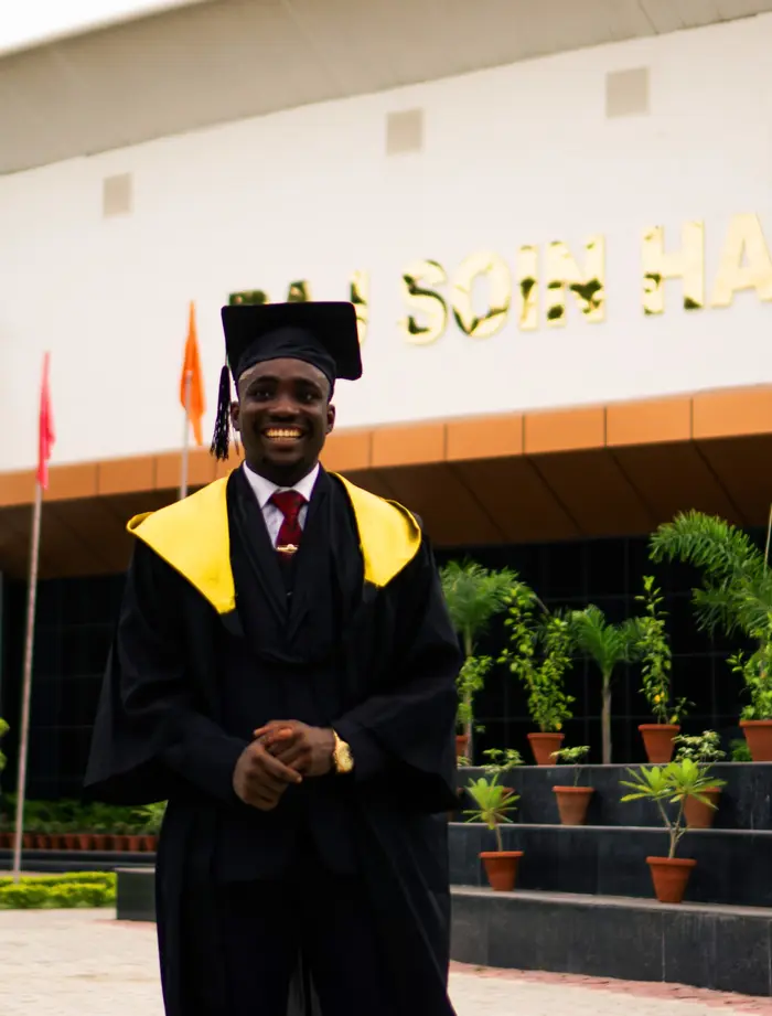 Graduating from Delhi Technological University · Oluwaferanmi Iyiola